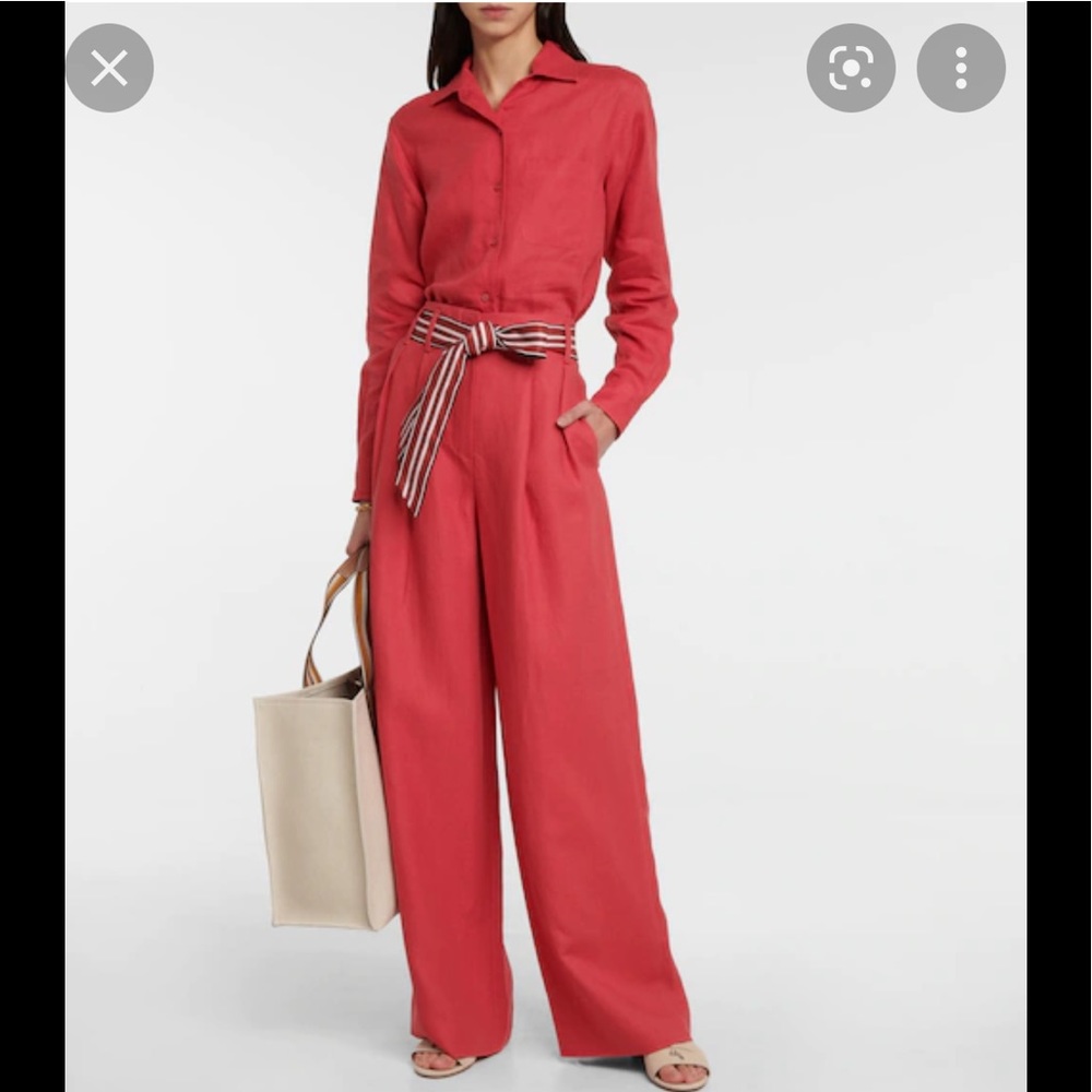 Italy 💯 Red Linen Trouser Pantsl l17